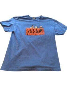 Rebel8 Graphic T-Shirt Blue Dogs Logo Streetwear Size XL